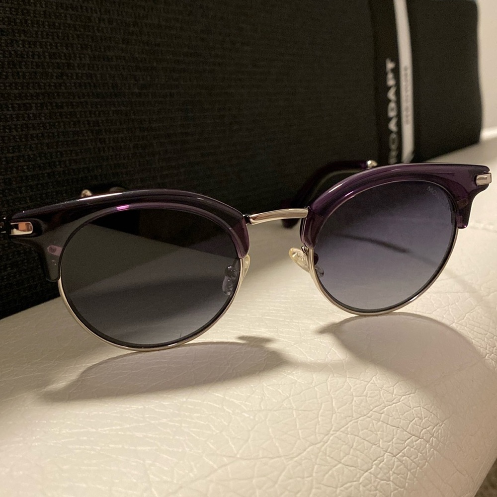 Moncler Unisex Purple Metal Round Sunglasses